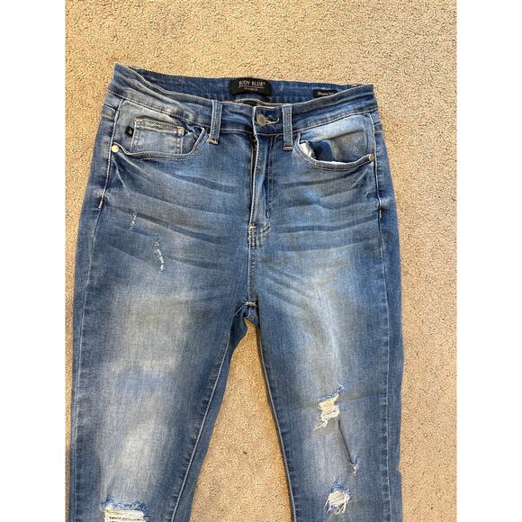 Judy Blue Skinny Fit Raw Hem Women's Distressed Jeans, 7/28 - Picture 2 of 5